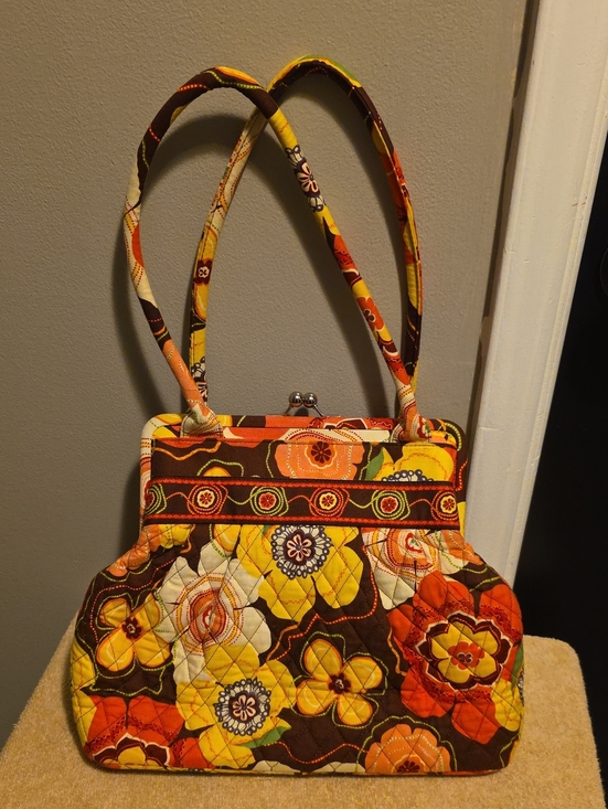 Vera Bradley Handbags - Vera Bradley- Quilted Floral Yellow Orange Brown Shoulder Bag - Inv.511
